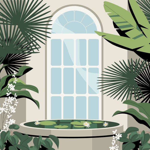 Botanische tuin illustratie