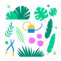 Gratis vector botanische tuinelementencollectie