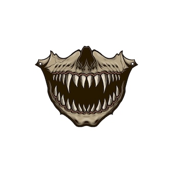 Botmasker vectorillustratie met scherpe tanden