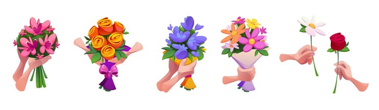 Gratis Vector bouquetenset in de hand