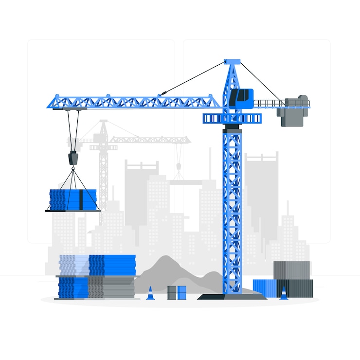 Gratis Vector bouw kraan concept illustratie