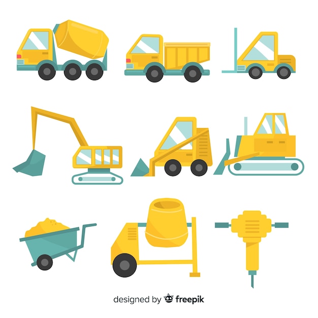 Gratis vector bouwmachines collectie