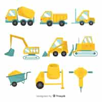 Gratis vector bouwmachines collectie