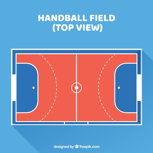 Bovenaanzicht handbal veld ontwerp