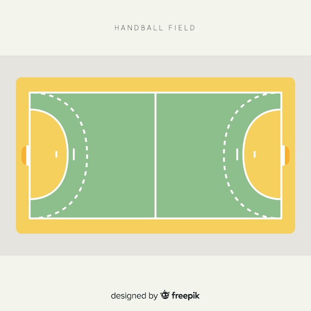 Bovenaanzicht handbal veld ontwerp