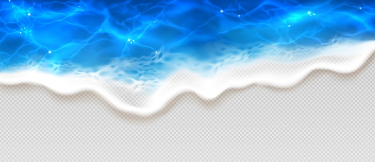 Gratis Vector bovenbeeld van de blauwe watergolf met wit schuim