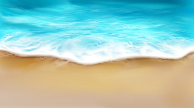 Gratis Vector bovenbeeld van een zeegolf met schuim op het strand