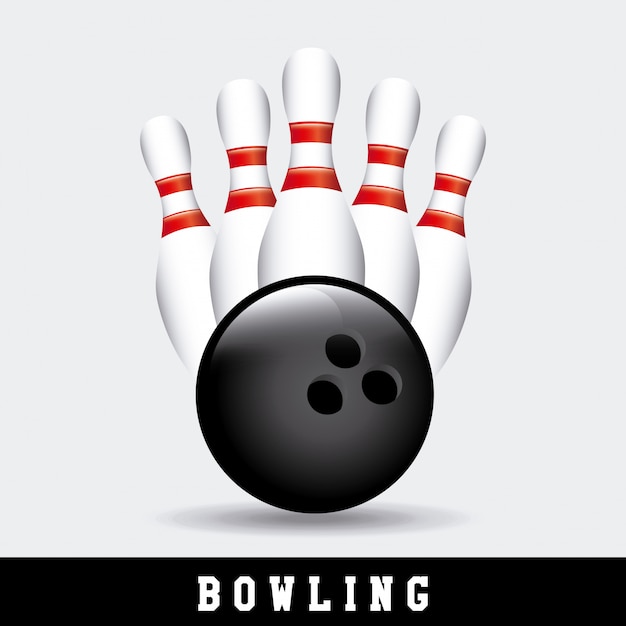 Gratis vector bowling set met bal