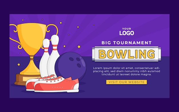 Gratis vector bowling spel facebook berichtsjabloon