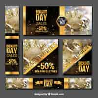 Gratis vector boxing day banners pack