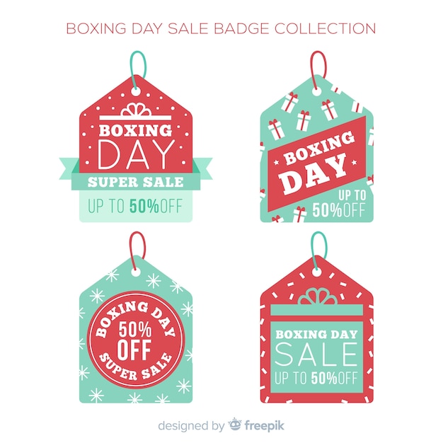 Gratis vector boxing day koop badge collectie