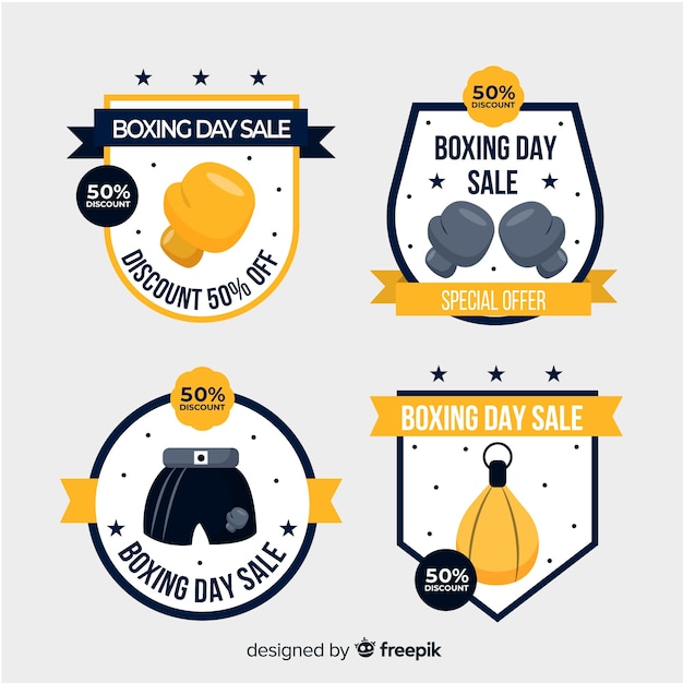 Gratis vector boxing day koop badge collectie