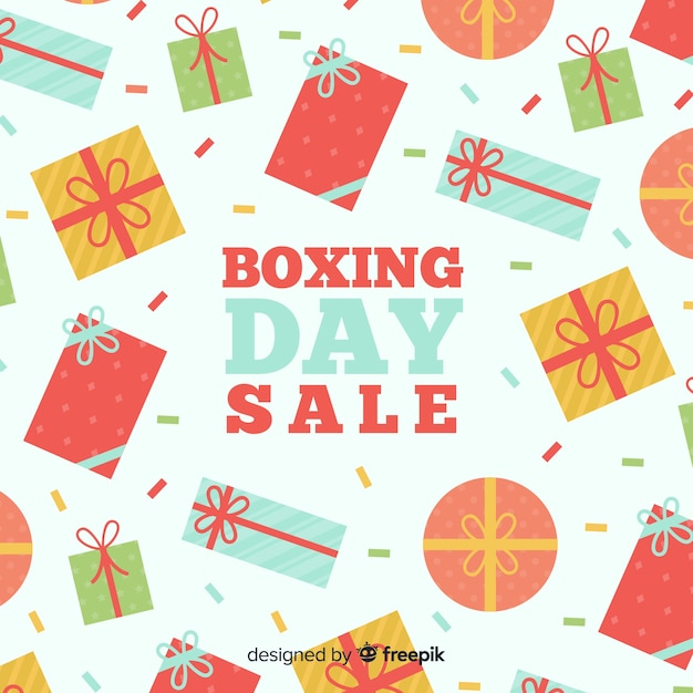 Boxing day platte geschenken verkoop achtergrond