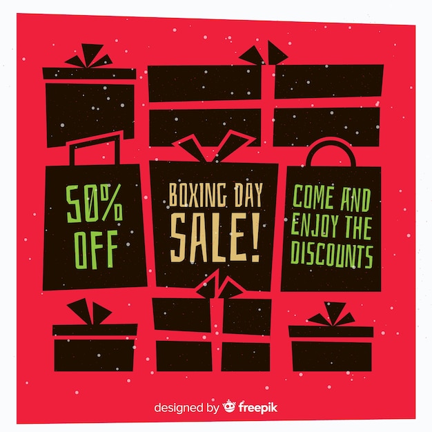 Gratis vector boxing day verkoop achtergrond