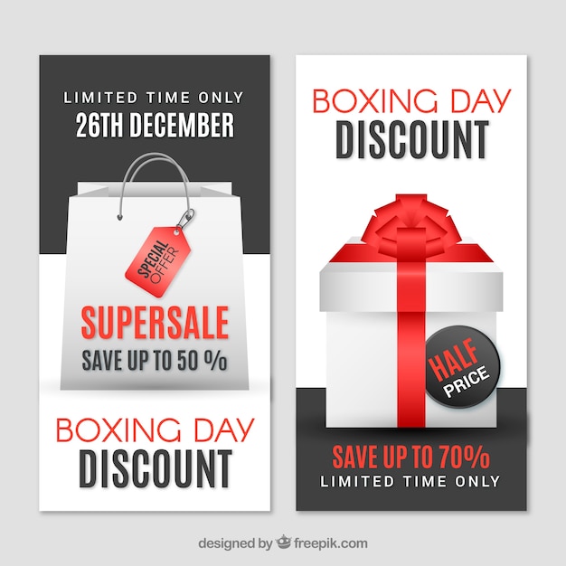 Boxing day verkoop banners