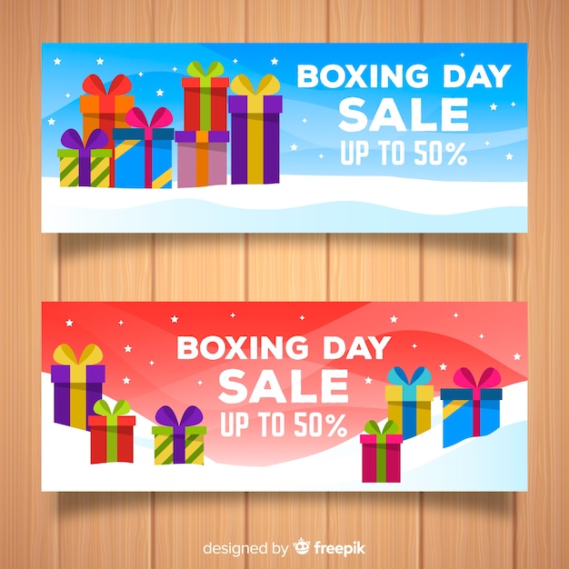 Gratis vector boxing day verkoop banners