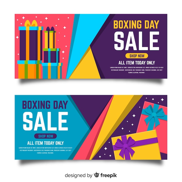 Boxing day verkoop online banners