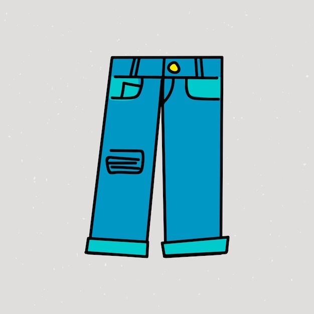 Gratis vector boyfriend jeans geïllustreerd op een grijze achtergrond vector