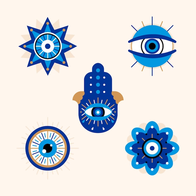 Gratis vector boze oog symboolset