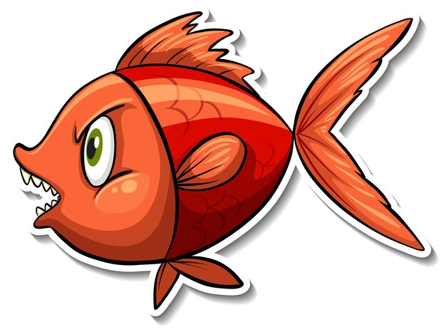 Boze vis zee dier cartoon sticker