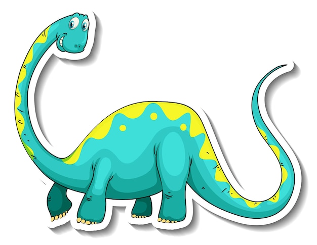 Brachiosaurus dinosaurus stripfiguur sticker