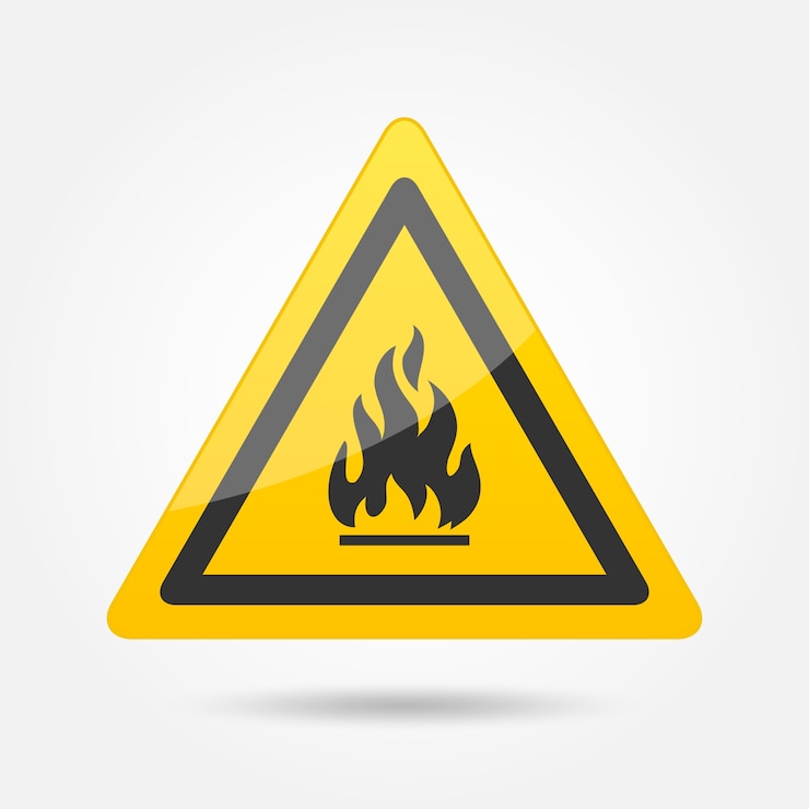 Gratis Vector brand aandacht gevaar symbool pictogram embleem geïsoleerd op een witte achtergrond vector illustratie