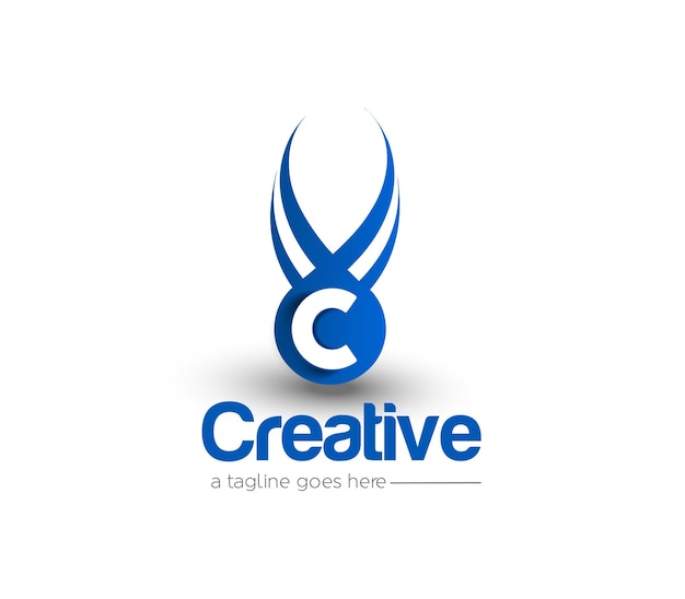 Branding identiteit Corporate C logo vector ontwerpsjabloon