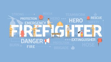 Brandweerman concept illustratie idee van noodbescherming en veiligheid