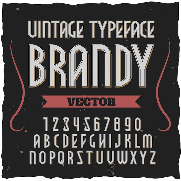 Gratis vector brandy vierkant alfabet lettertype