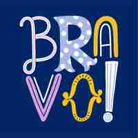 Gratis vector bravo belettering ontwerp illustratie