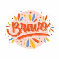 Gratis vector bravo belettering ontwerp illustratie