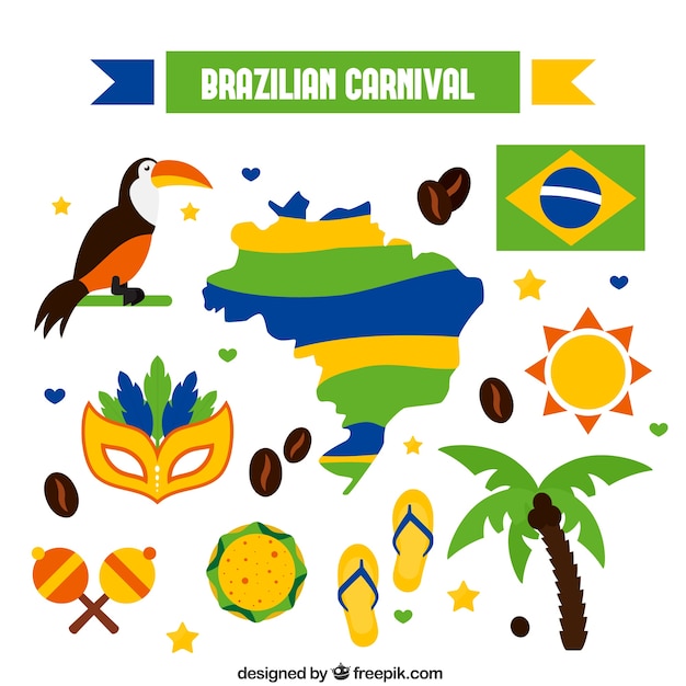 Gratis vector braziliaans carnaval elementen