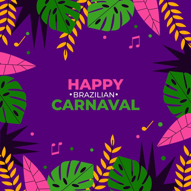 Braziliaans carnaval in plat design