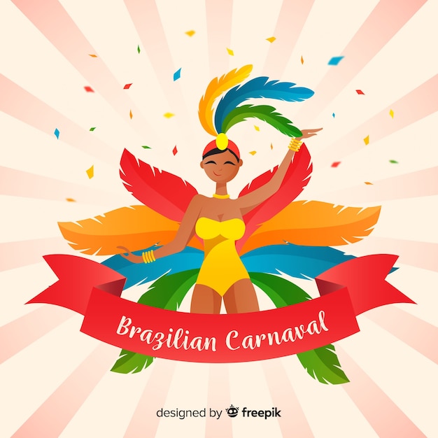 Gratis vector braziliaanse carnaval achtergrond