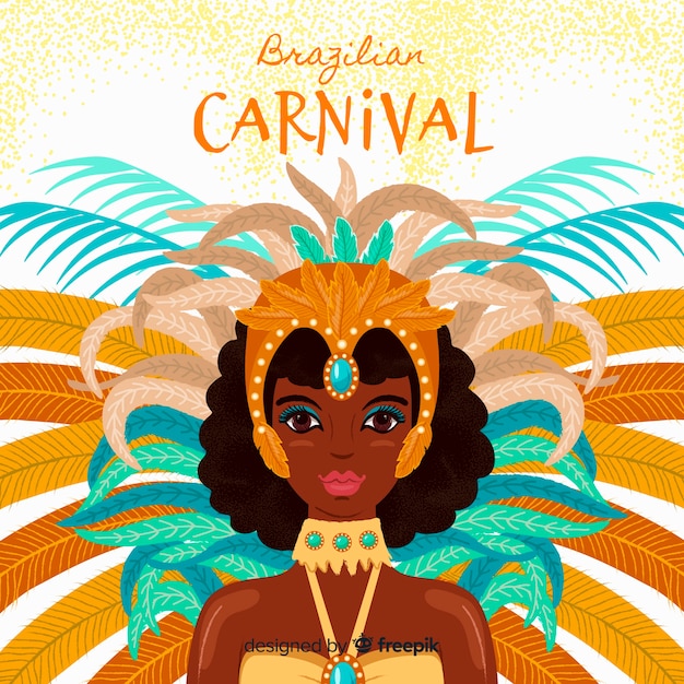 Gratis vector braziliaanse carnaval achtergrond