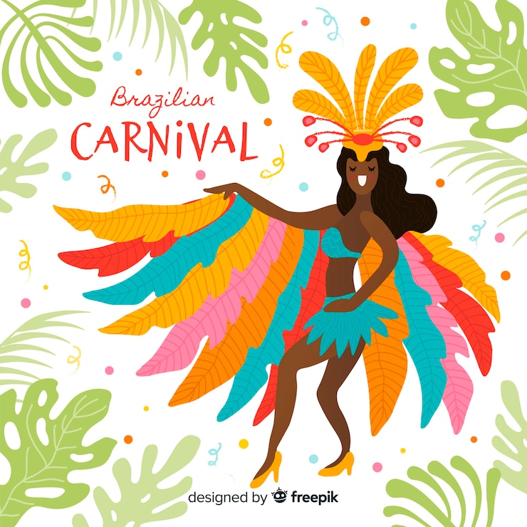 Gratis Vector braziliaanse carnaval achtergrond
