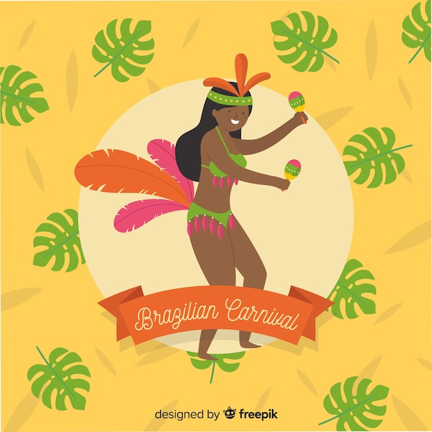 Gratis vector braziliaanse carnaval achtergrond