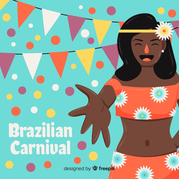 Gratis vector braziliaanse carnaval achtergrond