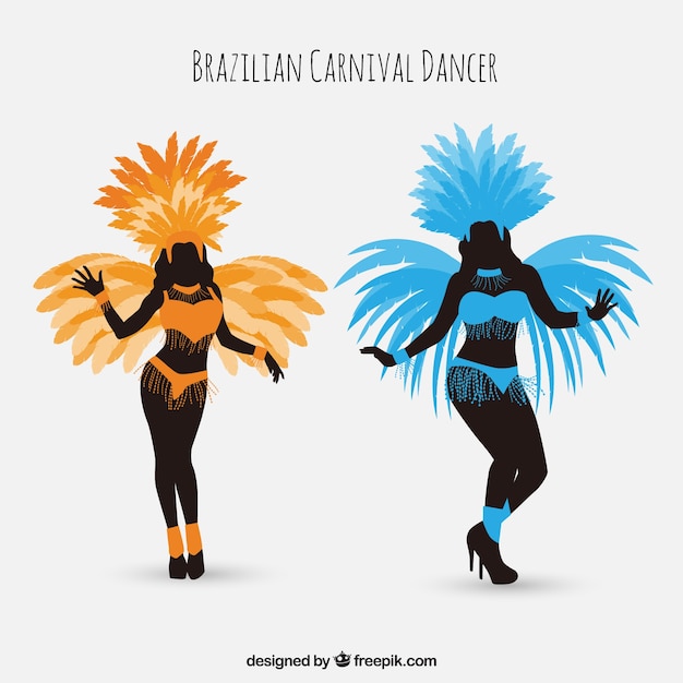 Gratis vector braziliaanse carnaval-dansers