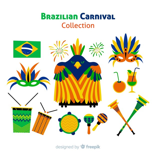 Braziliaanse carnaval element collectie