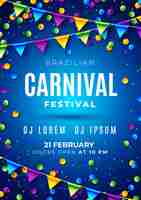 Gratis vector braziliaanse carnaval folder sjabloon