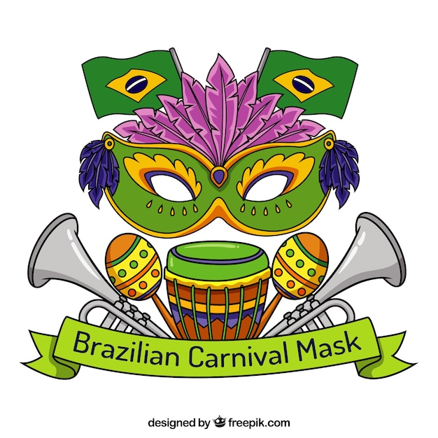 Braziliaanse carnaval masker achtergrond