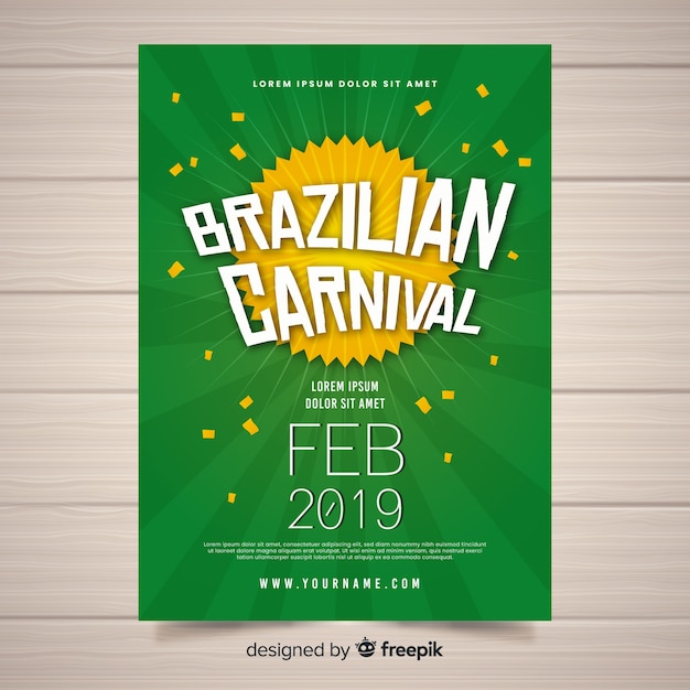 Braziliaanse carnaval partij flyer sjabloon