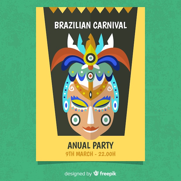 Braziliaanse carnaval partij flyer sjabloon