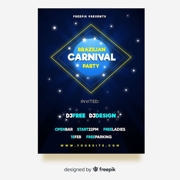 Braziliaanse carnaval partij flyer sjabloon