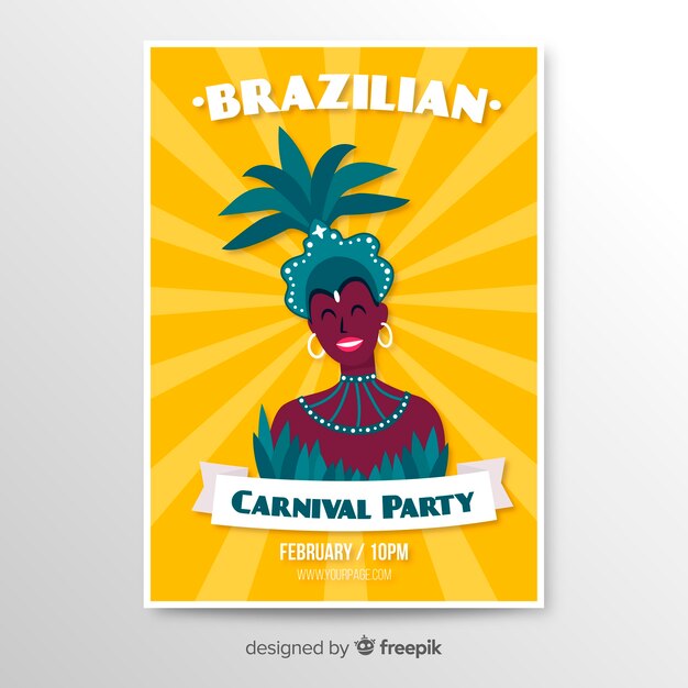 Braziliaanse carnaval partij poster