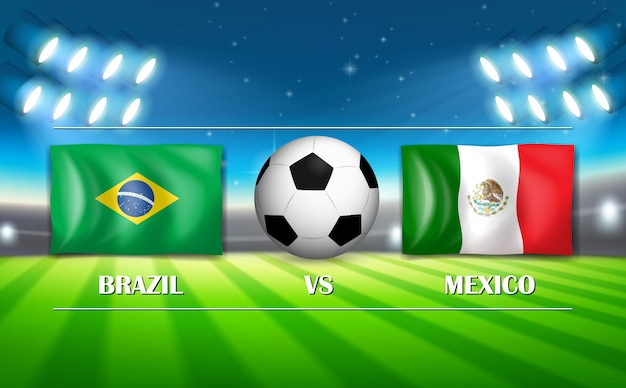 Brazilië versus het voetbalstadion van Mexico