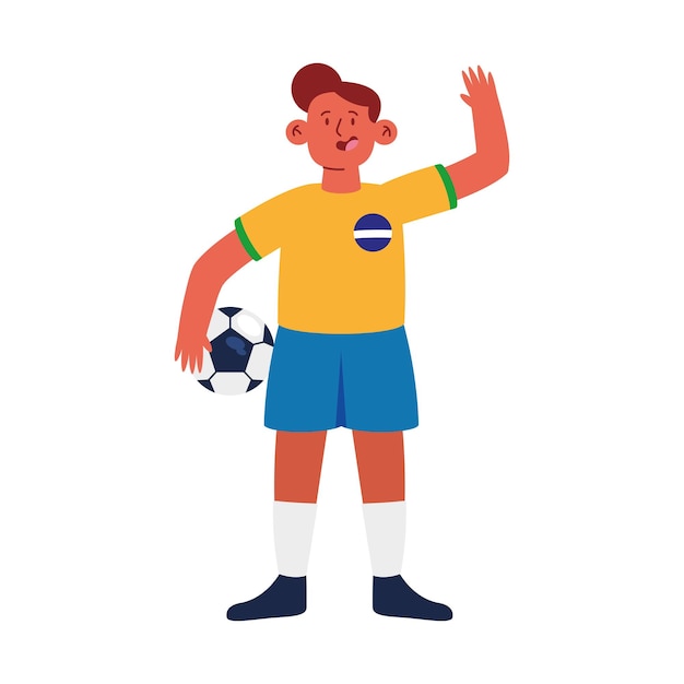 Gratis vector brazilië voetballer illustratie