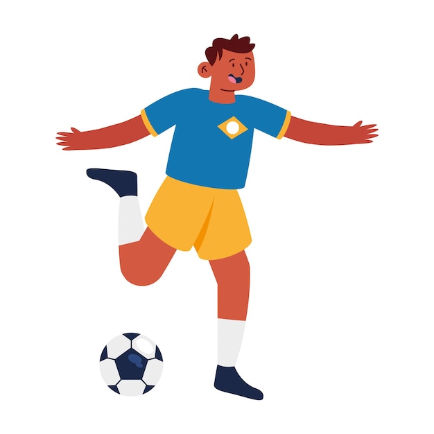 Gratis vector brazilië voetballer ontwerp