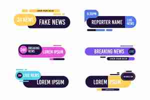 Gratis vector brekend nieuws banners sjabloon